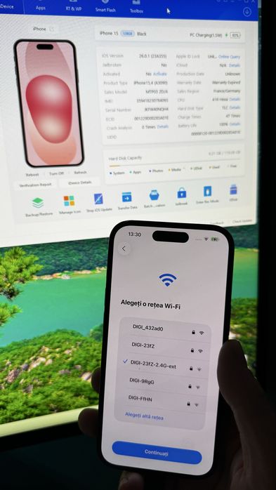 iphone 15 128 gb negru, defect