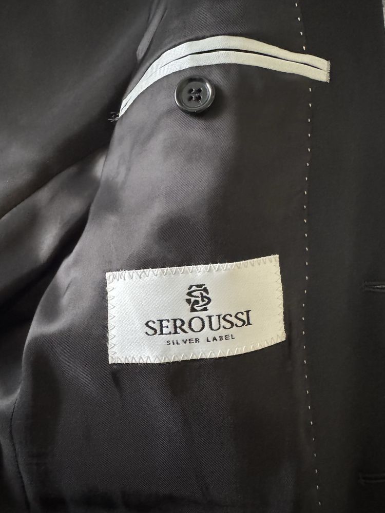 Costum Seroussi Negru Slim Fit Marimea 50
