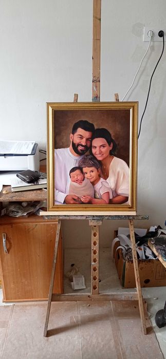 Portrete la comanda,caricatura pictata manual,NU DIGITALA