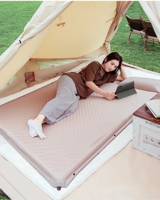 Надувной туристический коврик с подушкой 5см толщина