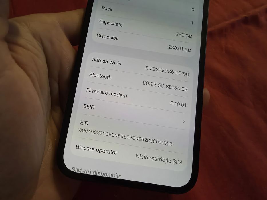 -Iphone 12, Negru, 256Gb, 4Ram, bat: 100%, Negru, stare foarte buna, d