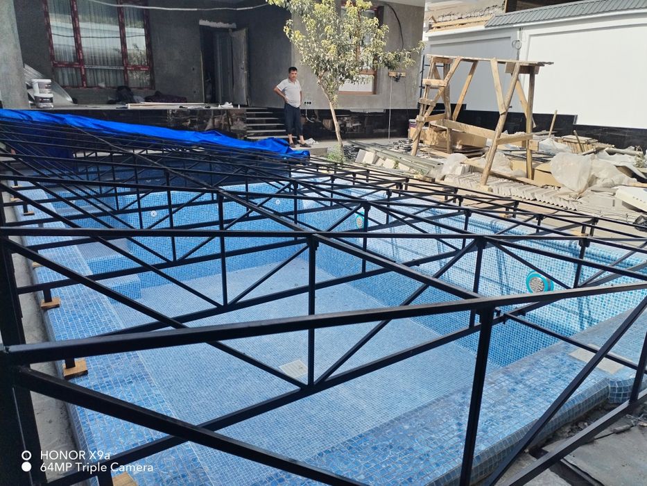 Тент бассейн ойна салафан установка