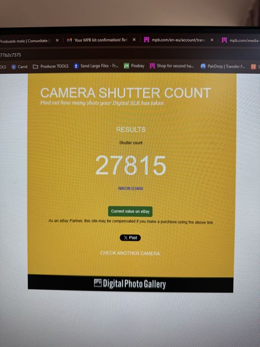 Echipament fotografie Nikon D3400, 50mm f/1.4, geanta nikon,16-55mm DX