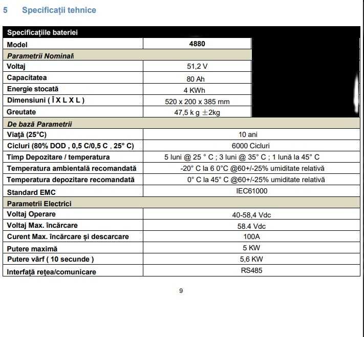 Acumulator 48v 80ah LifePO4 Lyte eStack 4880 4kwh - fotovoltaic