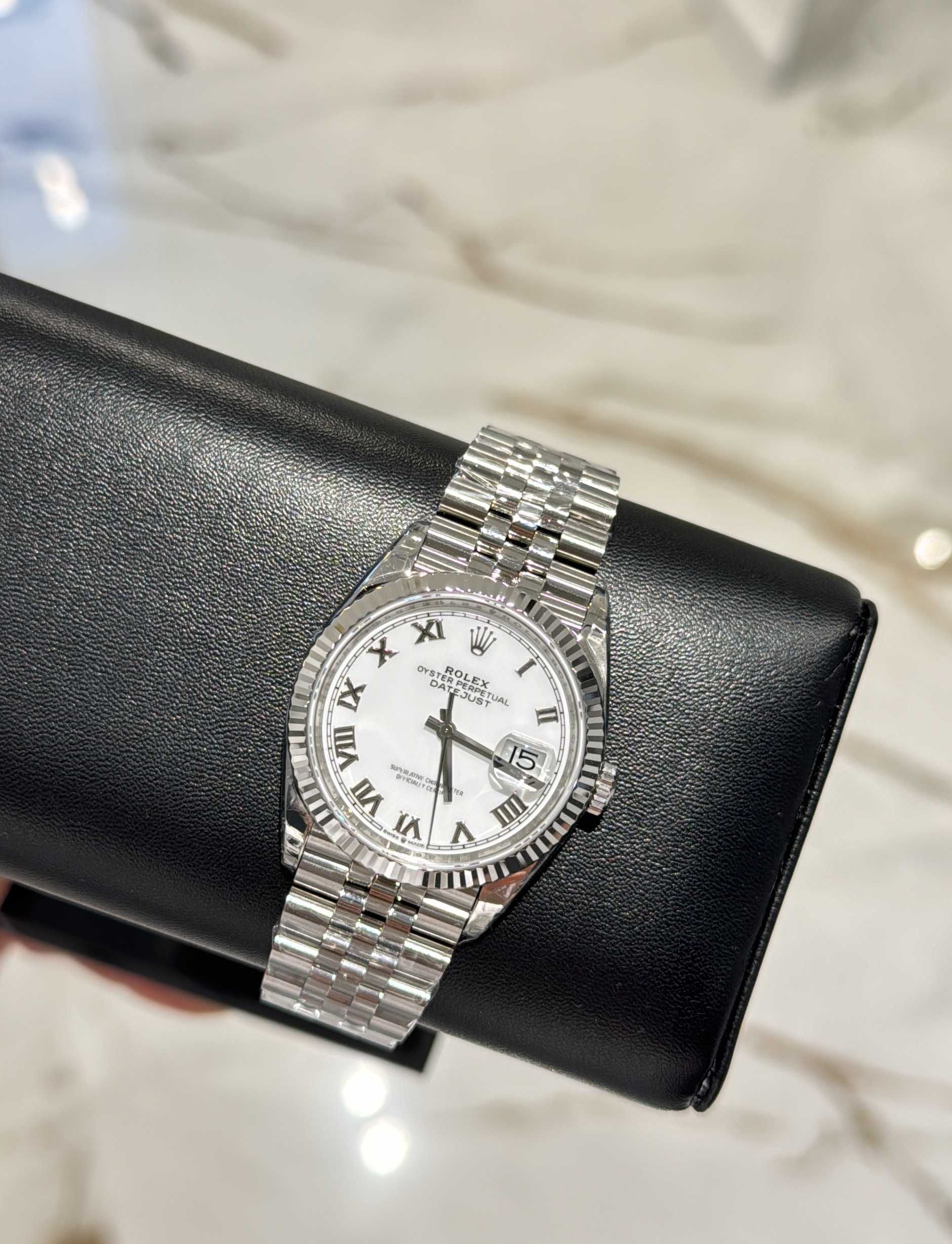 Rolex datejust 36mm сребро/римско