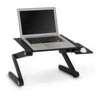 Suport laptop cu ventilator, inaltime reglabila, aluminiu, negru