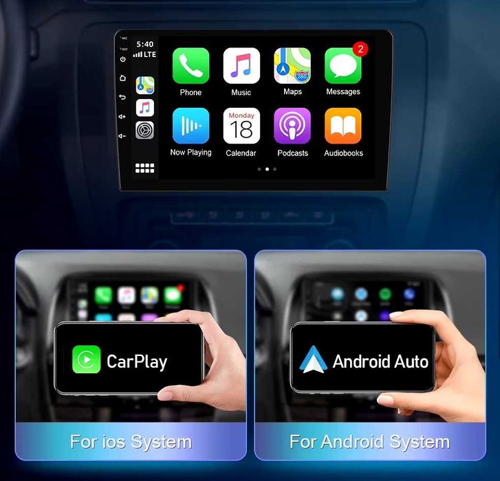 Toyota Avensis T25 9" 2-DIN, 4G/LTE, QLED с Android 12, 2/32GB, CPAA