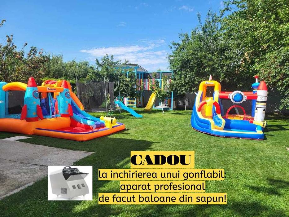 Tobogan gonflabil de inchiriat 200 lei + CADOU masina de facut baloane