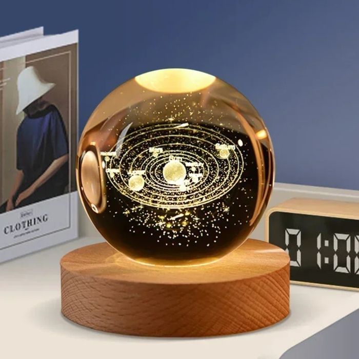 Lampă USB Glob cristal K9. Gravat laser. Lumină caldă. Diferite modele