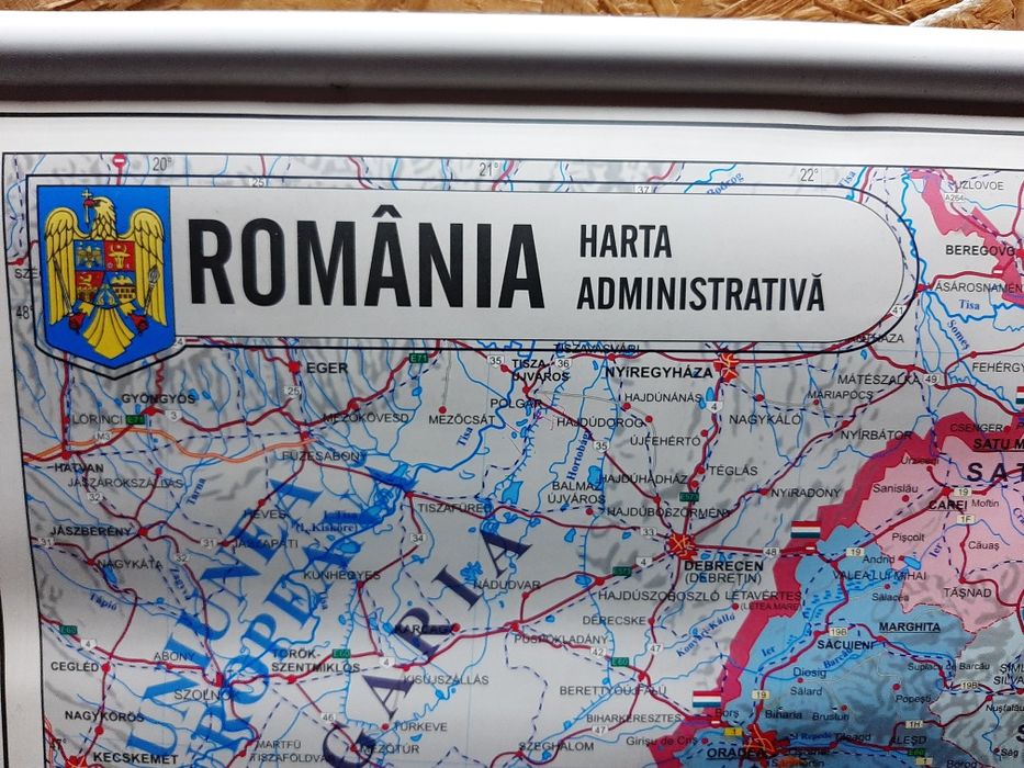 Harta fizica geografica, administrativa