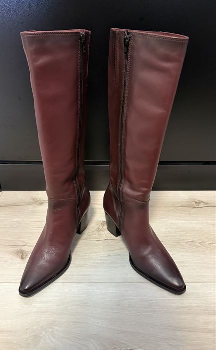 Cizme noi din piele cu toc