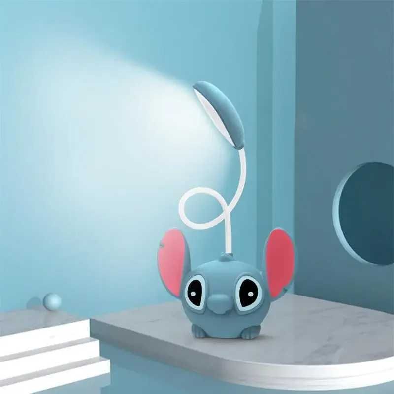 Настолна Лед лампа Лило и Стич LED розова и синя Disney Stitch 3D