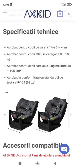 Scaun auto copii AXKID