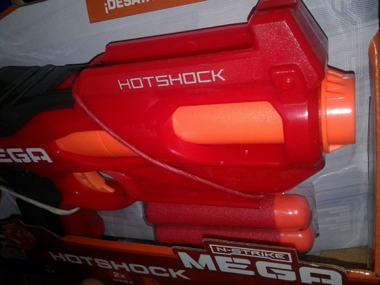 Pistol jucarie Nerf Mega Hotshock, 2 gloante MEGA, moi, nou, sigilat