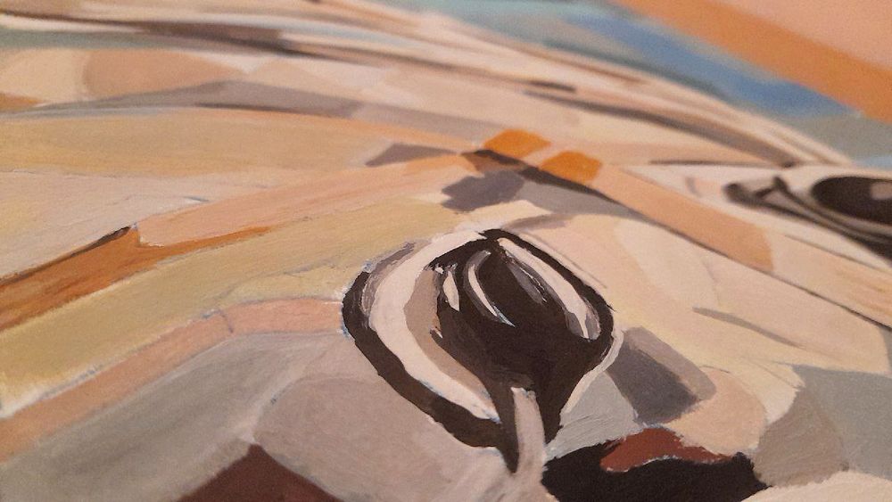 qo'l  mehnatida chizilgan dekarativni ot rasmi