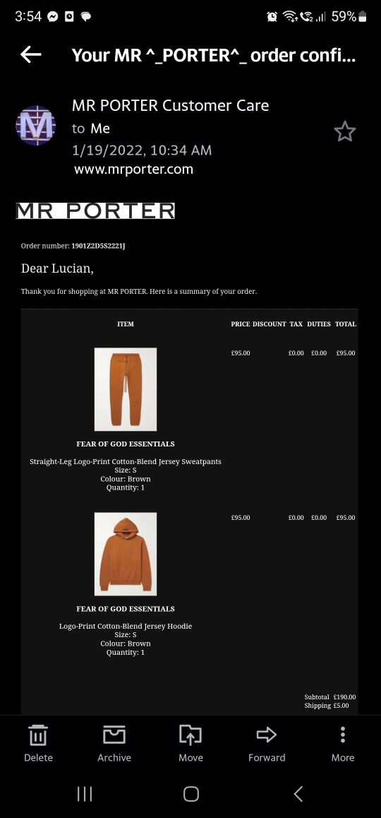 Compleu Fear Of God Essentials Mr porter Exclusive