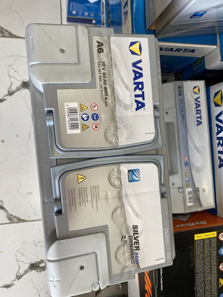 Varta 50Ah 80Ah 95Ah 105Ah AGM akumulyator akkumulyator akumulator