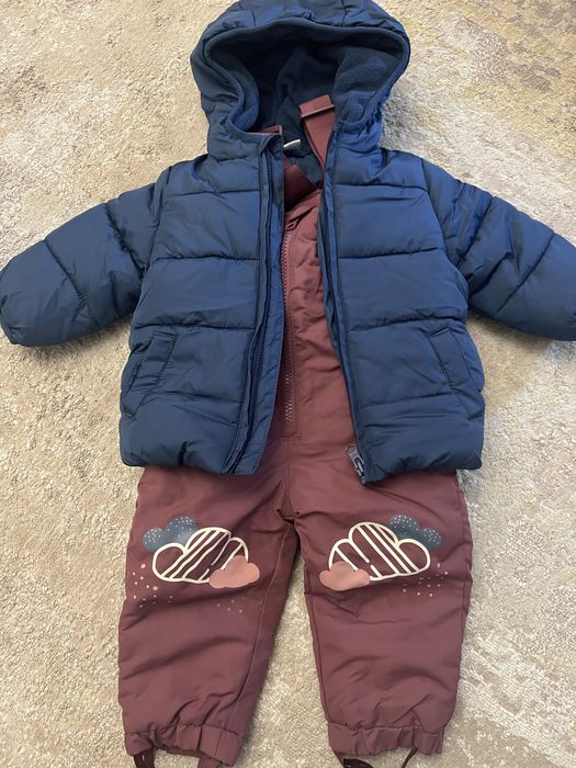Salopeta de iarna cu geaca 9-12 luni