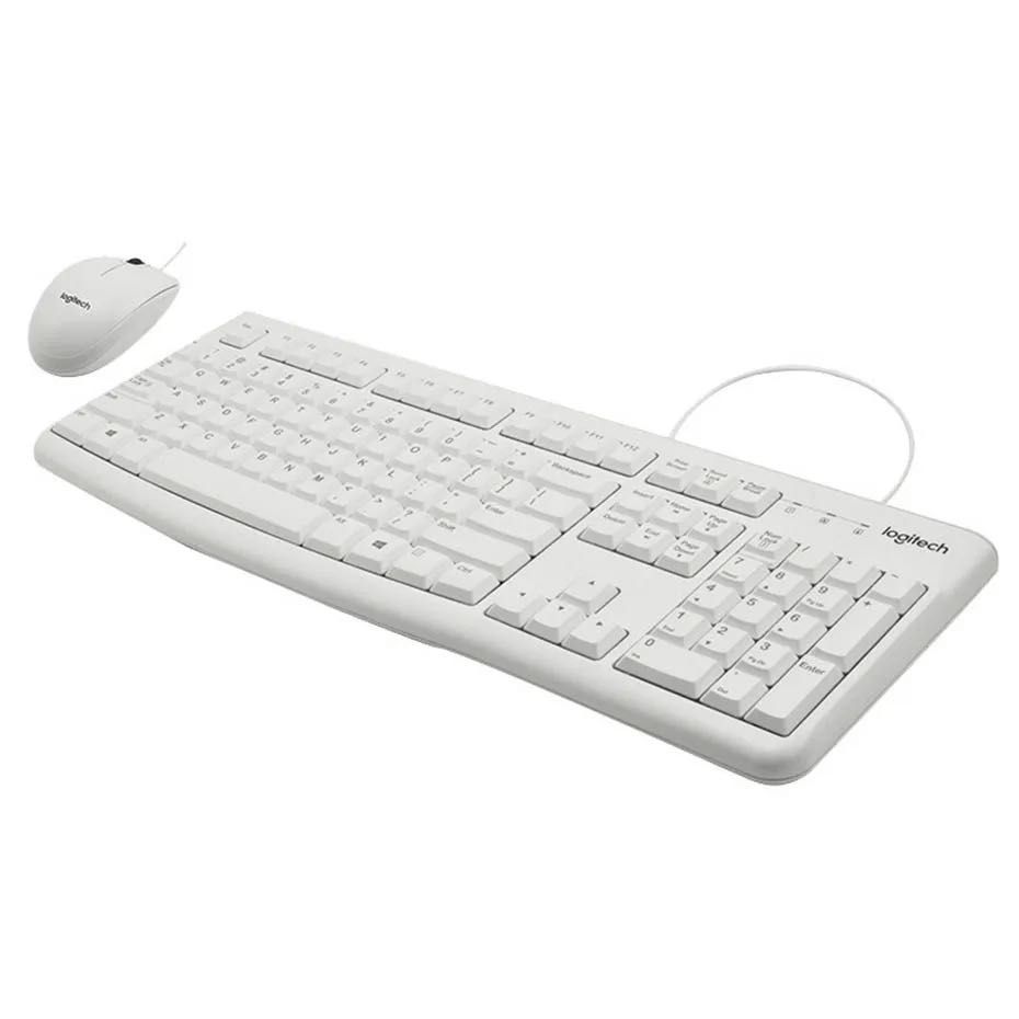 Клавиатура+мышь проводная Logitech Desktop MK120  RU (Белый)