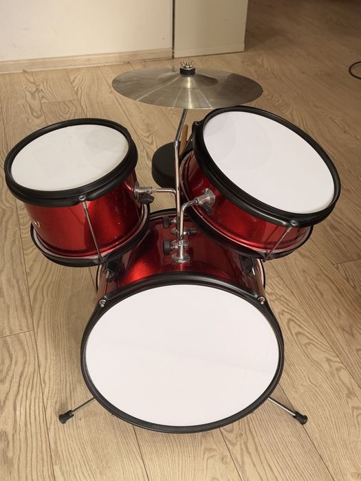 S et tobe copii cu 5 piese, Scaun reglabil pe inaltime, Snare drum 10"