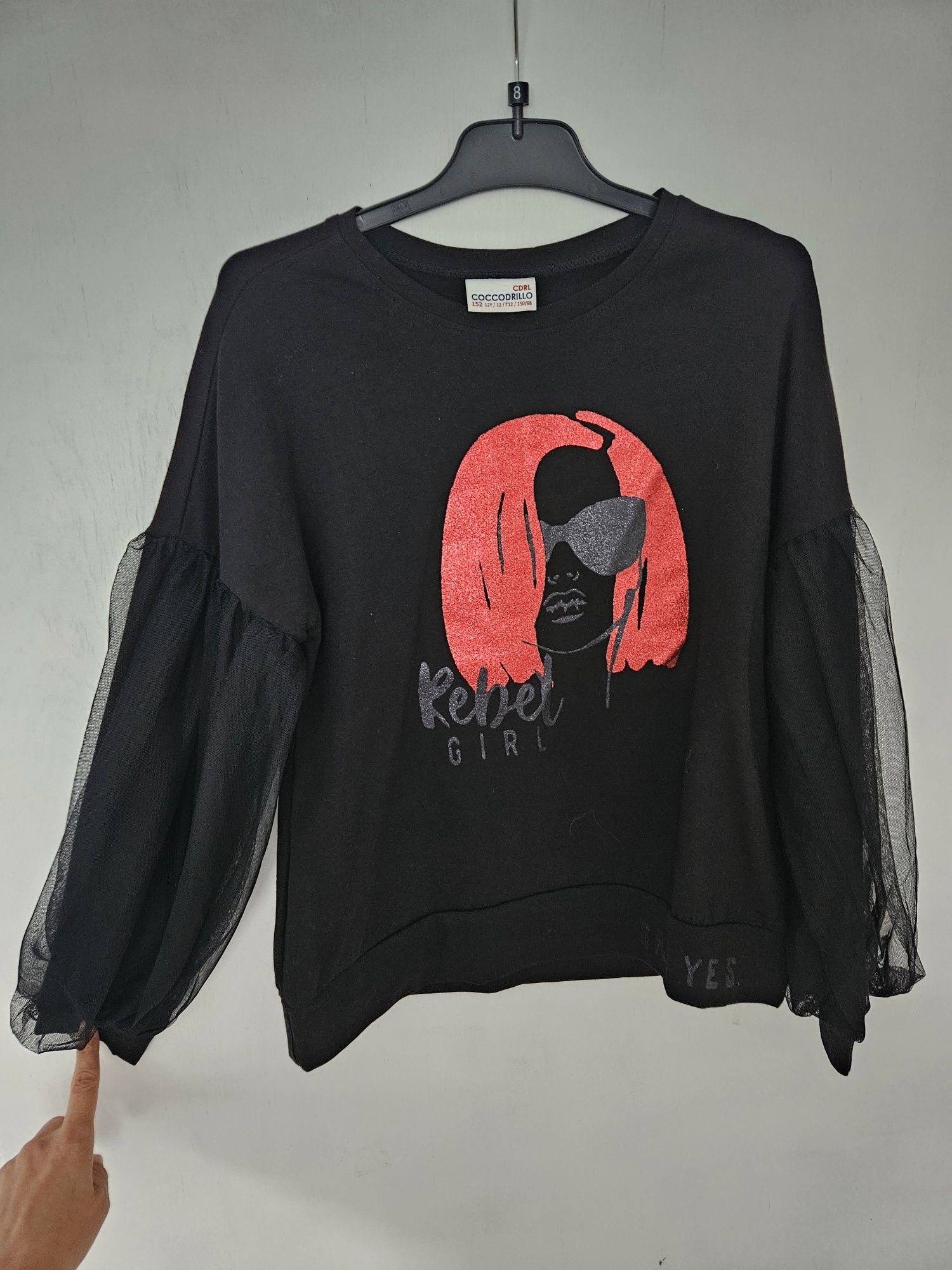 Bluza Coccodrillo, negru cu rosu