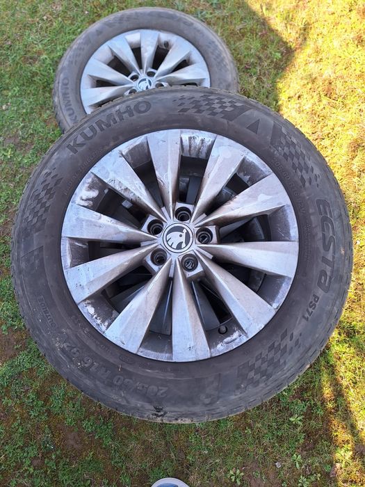 Set 4 jante aluminiu originale Skoda 16" cu anvelope vara