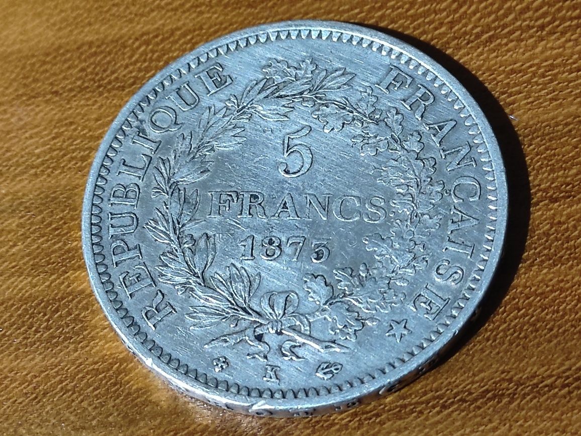 Сребърна Монета / 5 Francs 1873г / Херкулес