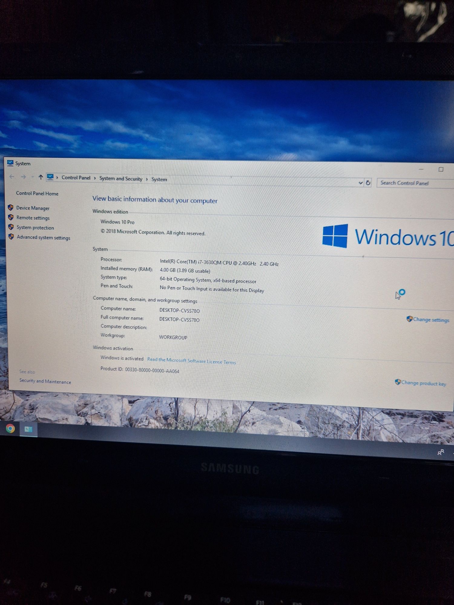 Laptop Samsung NP 350