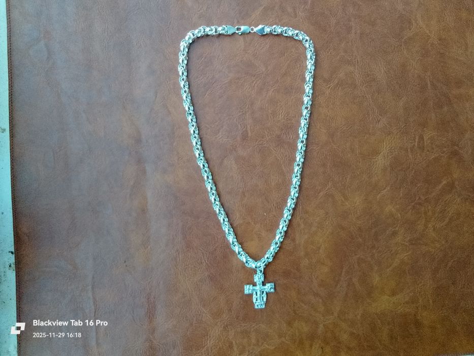 Сребърен Синджир със Кръст-90грама.