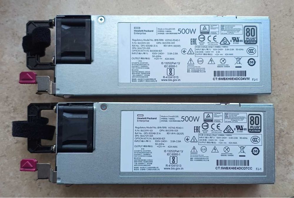 Cървърно захранване HPE Gen10 HSTNS-PC40-1 500W Flex Slot ново 2бр.