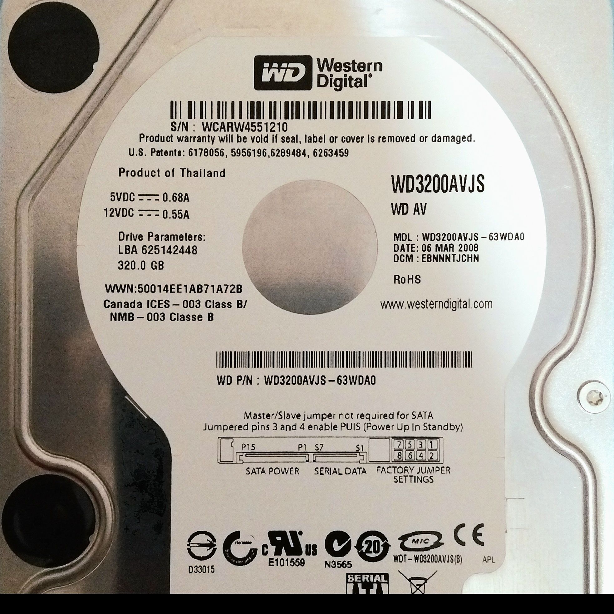 Жесткий диск Western Digital WD Blue 320gb