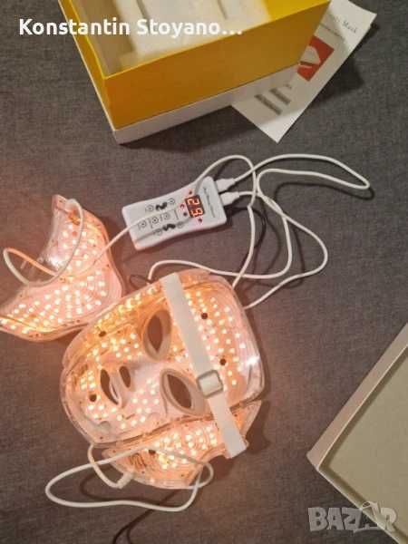 LED маска за лице и шия терапия за кожни заболявания акне петна бръчки