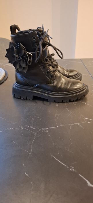 Zara детски боти / кубинки кожени