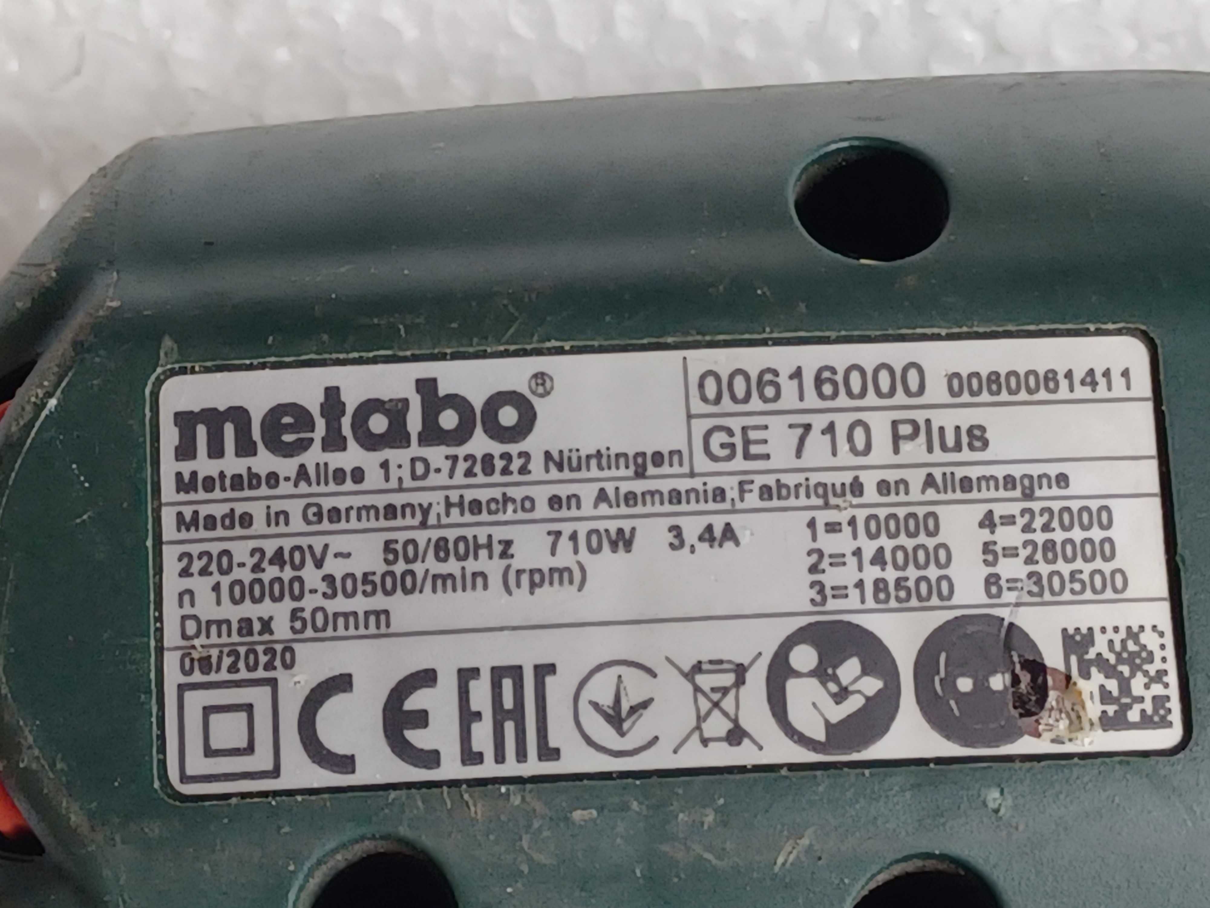 Polizor drept , biax METABO  GE 710 PLUS , fabric. 2020 luna a- 8-a ,