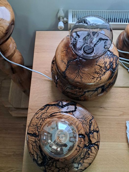 Veioze din lemn masiv recuperat de stejar