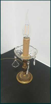 Cadou lampa veioza vintage colectie bronz cristal Franța 1950