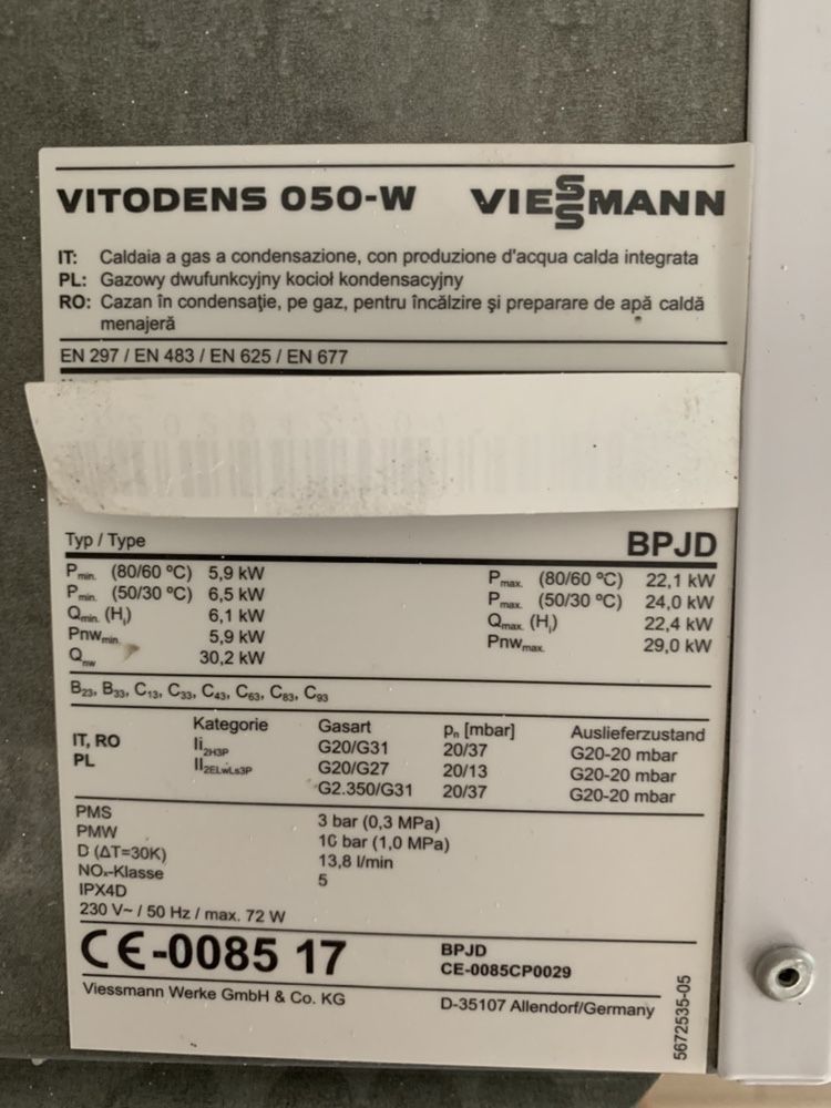 Viessmann vitodens 050-W,Vitodens 100-W,Vitopend 100-W