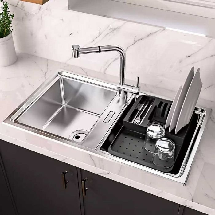 Chiuveta bucatarie cu 2 cuve inox CookingAid FUSION 86BB reversibila