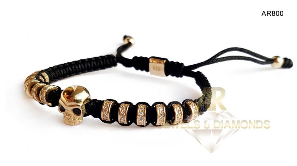 Bratara AUR 14 K model nou ARJEWELS SKULL Collection (AR800)