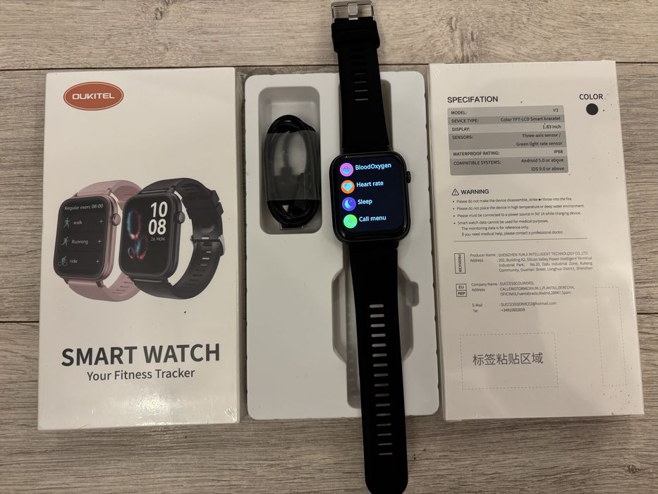 Smartwatch 1.83 IPS, IP68, BT Call, SpO2, HR, Sleep, baterie mare