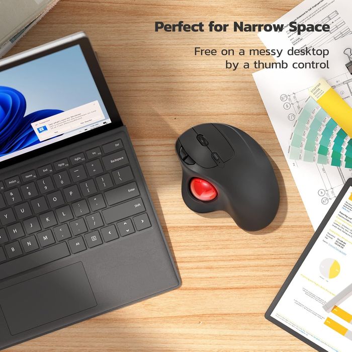 Mouse Trackball wireless Nulea M501, ergonomic reîncărcabil