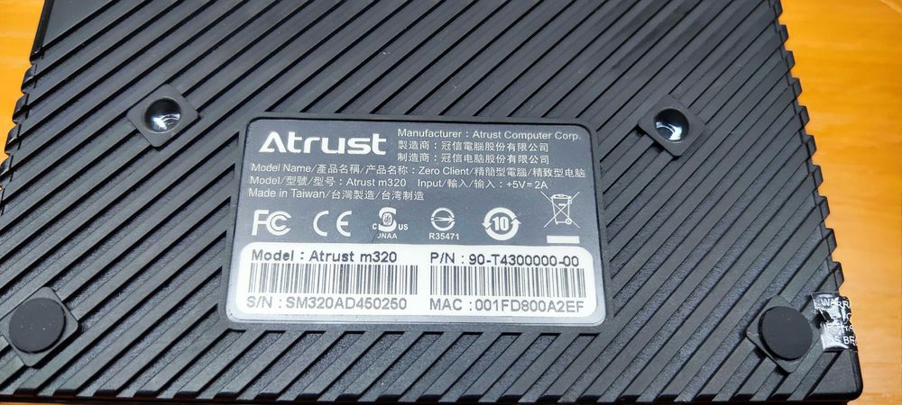 Terminal Atrust m320 Zero Client Remoute Windows MultiPoint on the Lan