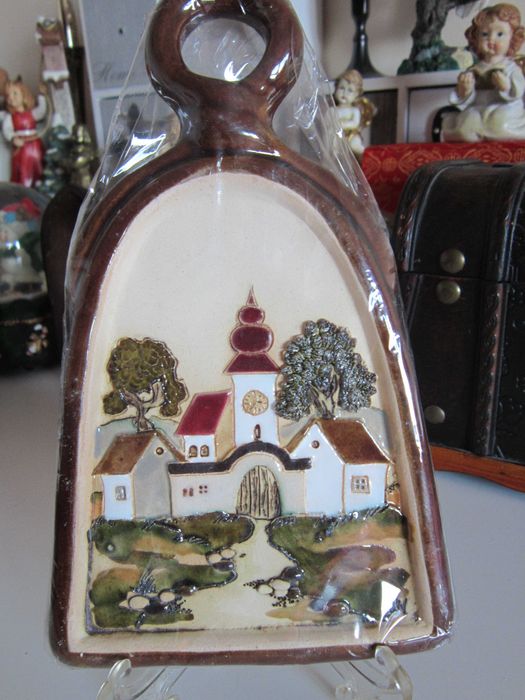 Craciun cadou rar Peisaj biserica 3D ceramica portelanata,Germany 1980