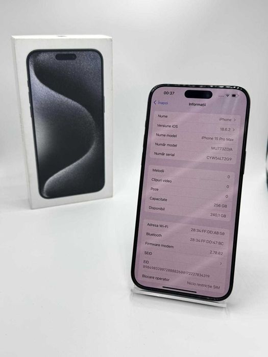 Iphone 15 PRO MAX / 256 GB 83% BAT 588 C / Factura / Garantie #49786