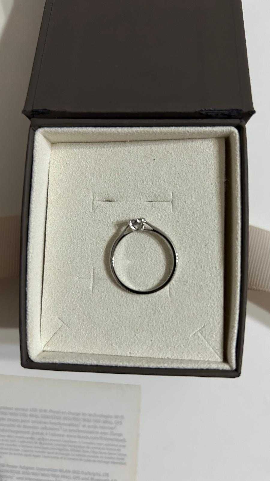 Inel Teilor Aur alb 14k cu diamante de 0.10ct