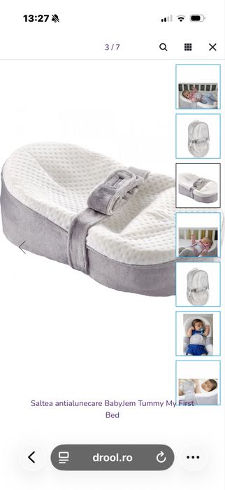 Saltea antialunecare BabyJem Tummy My First Bed