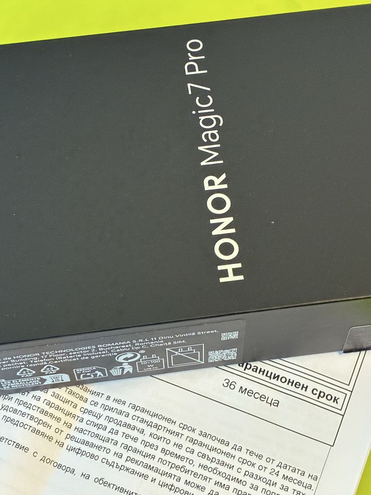 КАТО НОВ 512GB Honor Magic 7 Pro Yettel Гаранция 2028г. Black / Черен