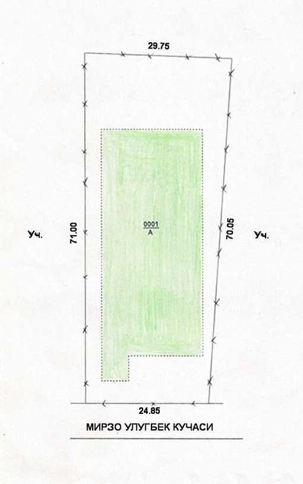 19 соток вдоль основной дороги в центре (фасад 25 метров)