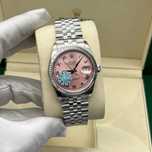 rolex datejust 36mm silver pink dial