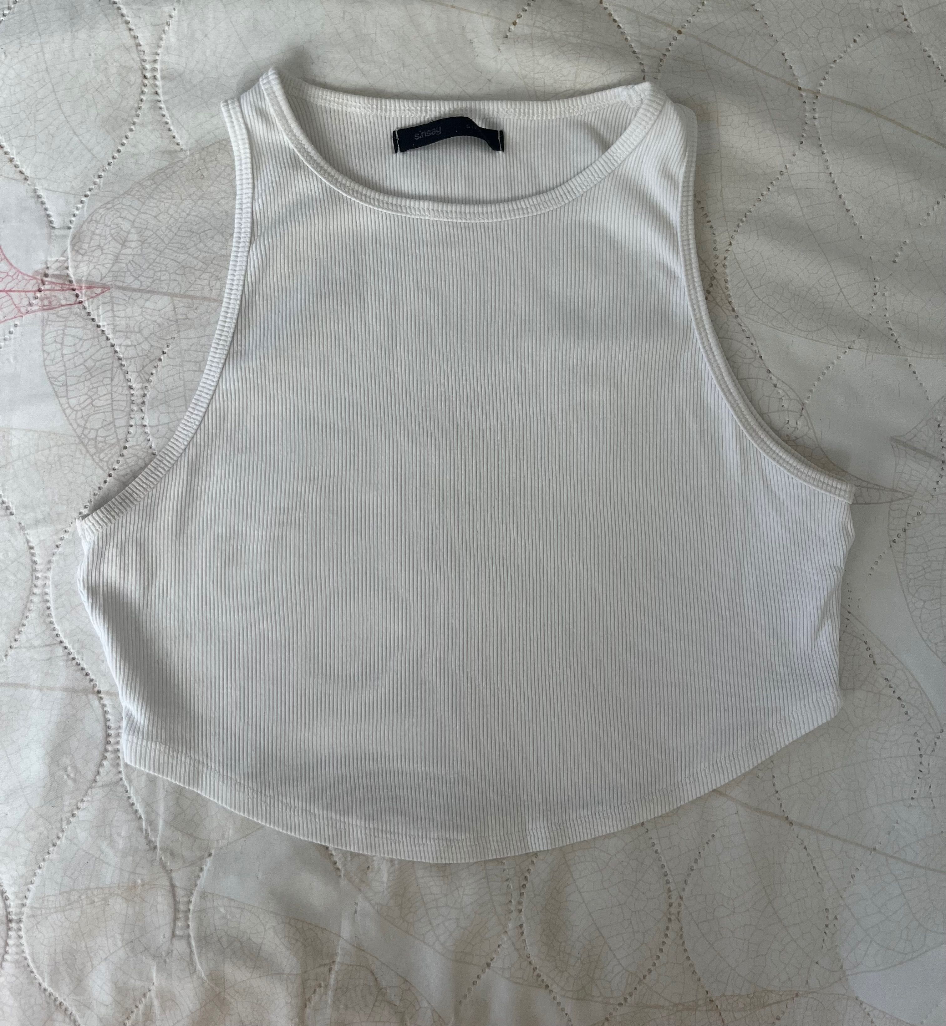 Бял потник crop top
